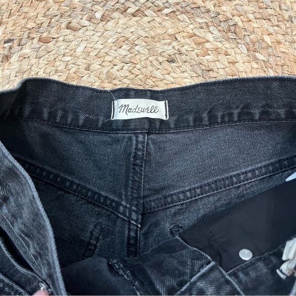 Madewell Size 27 Relaxed Mid-length Denim Cut Off Shorts Black - Picture 2 of 6